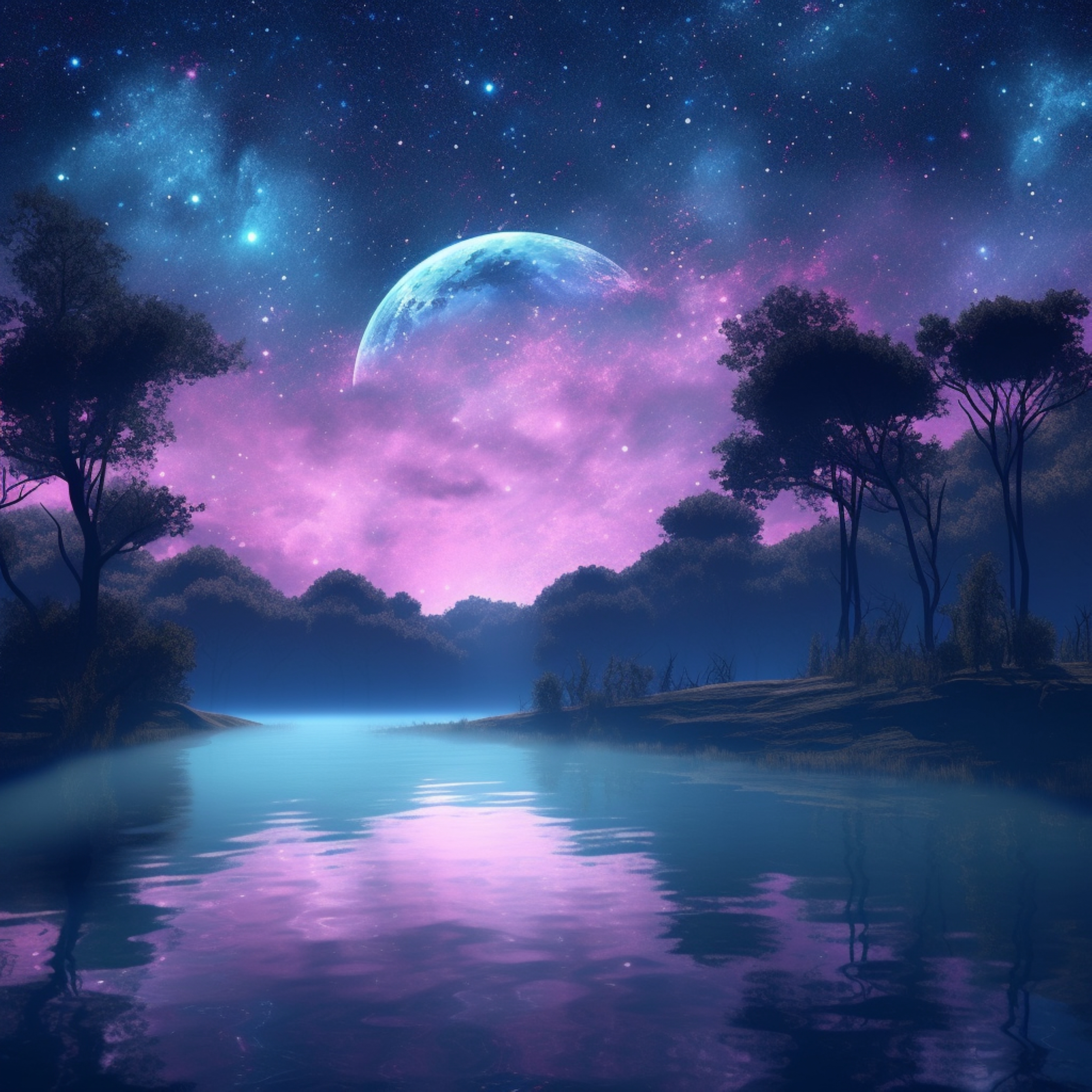 dreamy night sky illustration design